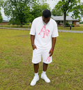 Pink white shirt /shorts