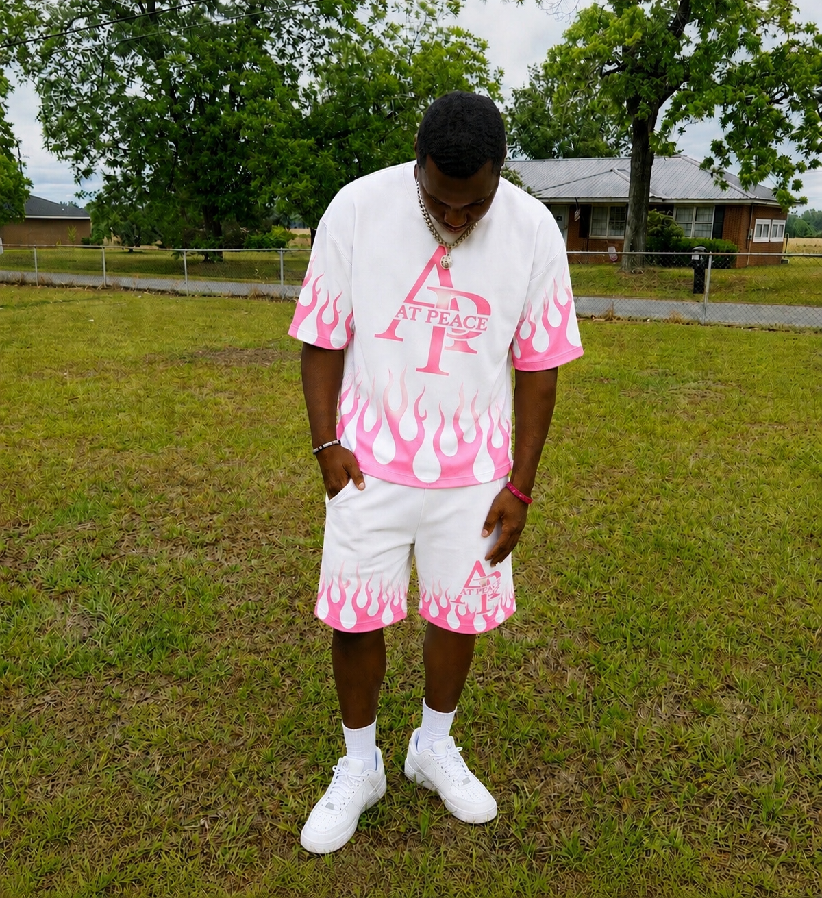 White shirt nd shorts